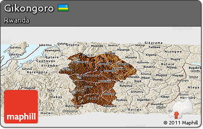 Physical Panoramic Map of Gikongoro, shaded relief outside