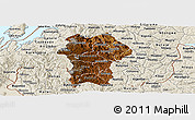 Physical Panoramic Map of Gikongoro, shaded relief outside