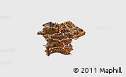 Physical Panoramic Map of Gikongoro, single color outside