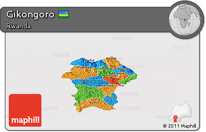 Political Panoramic Map of Gikongoro, cropped outside