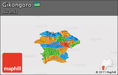 Political Panoramic Map of Gikongoro, cropped outside