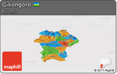 Political Panoramic Map of Gikongoro, cropped outside
