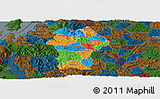 Political Panoramic Map of Gikongoro, darken