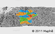 Political Panoramic Map of Gikongoro, desaturated