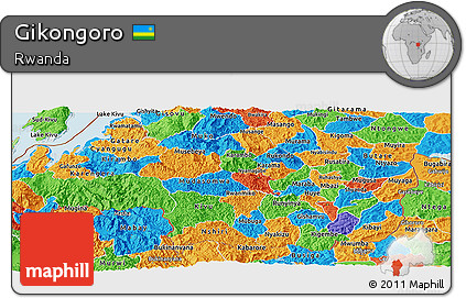 Political Panoramic Map of Gikongoro