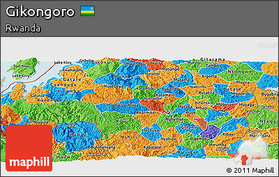 Political Panoramic Map of Gikongoro
