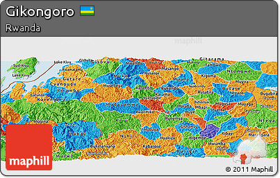 Political Panoramic Map of Gikongoro