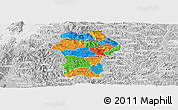 Political Panoramic Map of Gikongoro, lighten, desaturated
