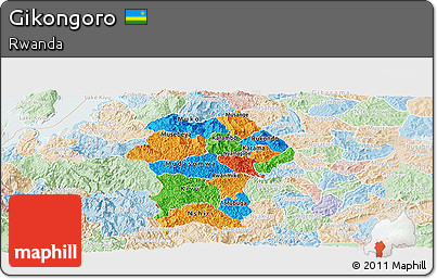 Political Panoramic Map of Gikongoro, lighten