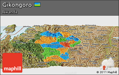 Political Panoramic Map of Gikongoro, satellite outside
