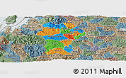 Political Panoramic Map of Gikongoro, semi-desaturated