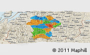 Political Panoramic Map of Gikongoro, shaded relief outside