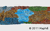Political Shades Panoramic Map of Gikongoro, darken