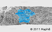 Political Shades Panoramic Map of Gikongoro, desaturated