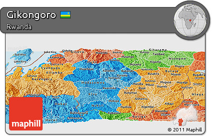 Political Shades Panoramic Map of Gikongoro