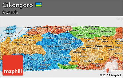 Political Shades Panoramic Map of Gikongoro