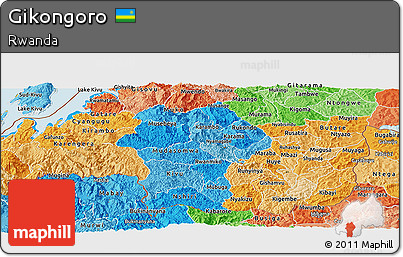 Political Shades Panoramic Map of Gikongoro