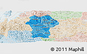 Political Shades Panoramic Map of Gikongoro, lighten