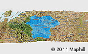 Political Shades Panoramic Map of Gikongoro, satellite outside