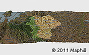 Satellite Panoramic Map of Gikongoro, darken