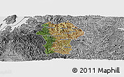 Satellite Panoramic Map of Gikongoro, desaturated