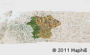 Satellite Panoramic Map of Gikongoro, lighten
