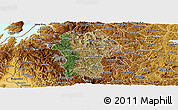 Satellite Panoramic Map of Gikongoro, physical outside