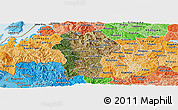 Satellite Panoramic Map of Gikongoro, political shades outside