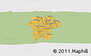 Savanna Style Panoramic Map of Gikongoro, single color outside