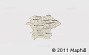 Shaded Relief Panoramic Map of Gikongoro, cropped outside