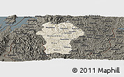 Shaded Relief Panoramic Map of Gikongoro, darken