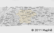 Shaded Relief Panoramic Map of Gikongoro, desaturated