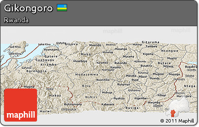 Shaded Relief Panoramic Map of Gikongoro