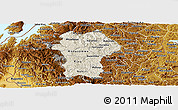 Shaded Relief Panoramic Map of Gikongoro, physical outside