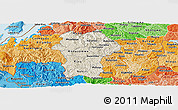 Shaded Relief Panoramic Map of Gikongoro, political shades outside
