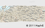 Shaded Relief Panoramic Map of Gikongoro