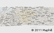 Shaded Relief Panoramic Map of Gikongoro, semi-desaturated