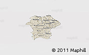 Shaded Relief Panoramic Map of Gikongoro, single color outside