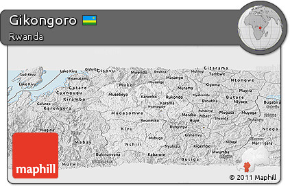 Silver Style Panoramic Map of Gikongoro