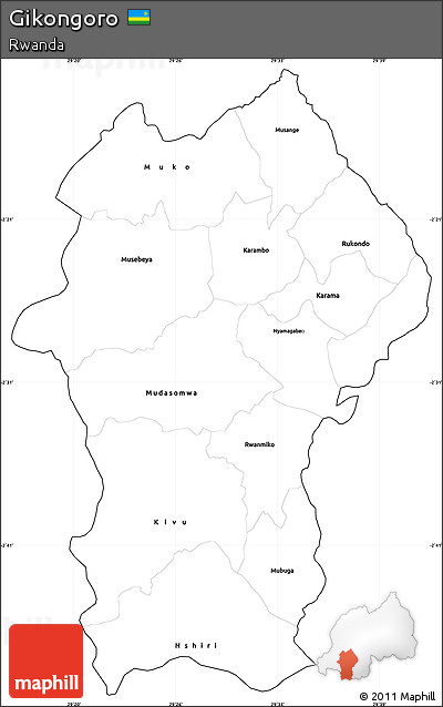 Blank Simple Map of Gikongoro, cropped outside