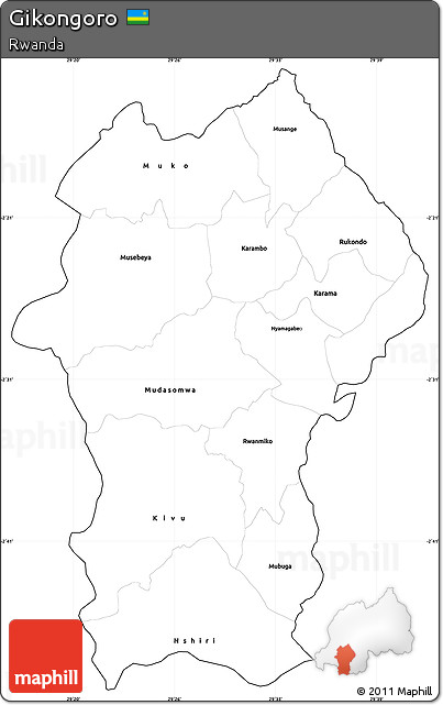 Blank Simple Map of Gikongoro, cropped outside