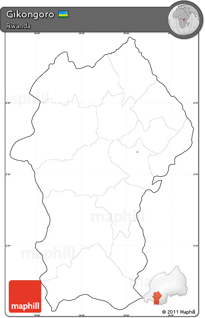 Blank Simple Map of Gikongoro, cropped outside, no labels