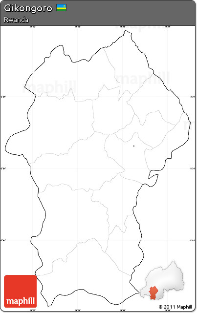 Blank Simple Map of Gikongoro, cropped outside, no labels