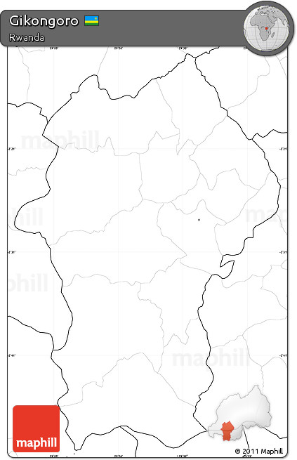 Blank Simple Map of Gikongoro, no labels