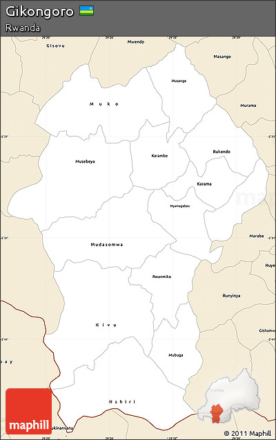 Classic Style Simple Map of Gikongoro