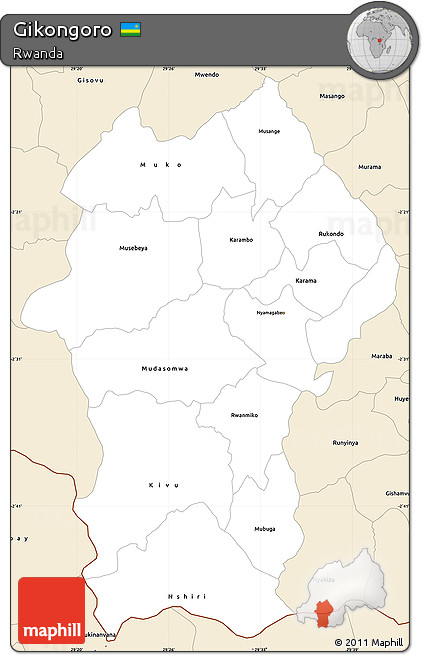 Classic Style Simple Map of Gikongoro