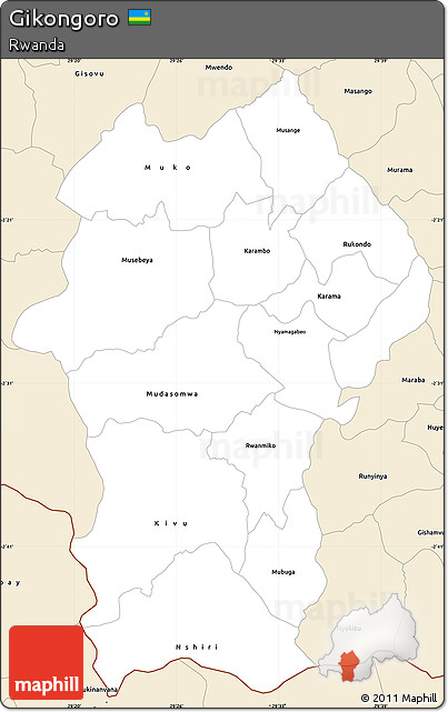 Classic Style Simple Map of Gikongoro