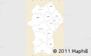 Classic Style Simple Map of Gikongoro, single color outside