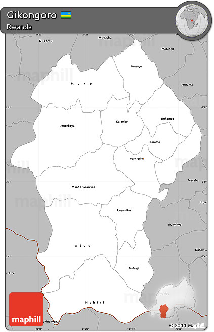 Gray Simple Map of Gikongoro