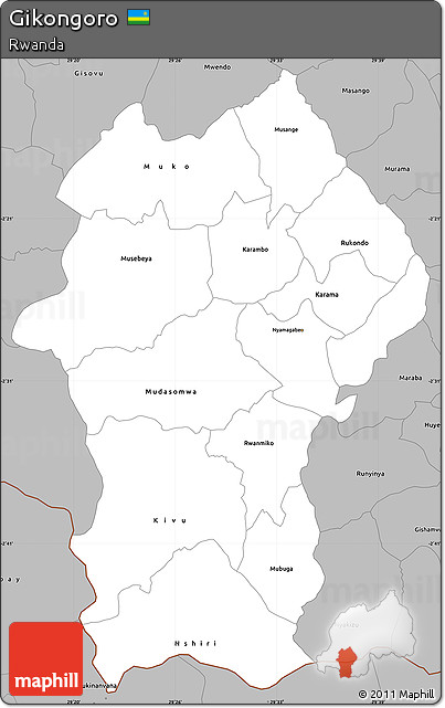 Gray Simple Map of Gikongoro